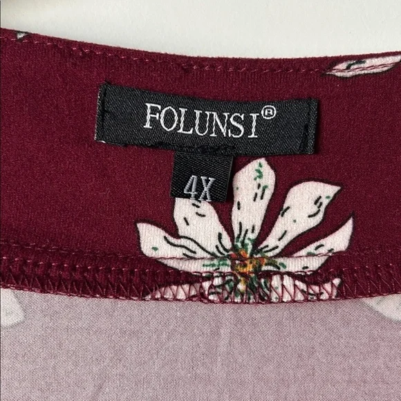 NWOT Folunsi Women’s Short Sleeve Blouse 4X - Picture 3 of 7